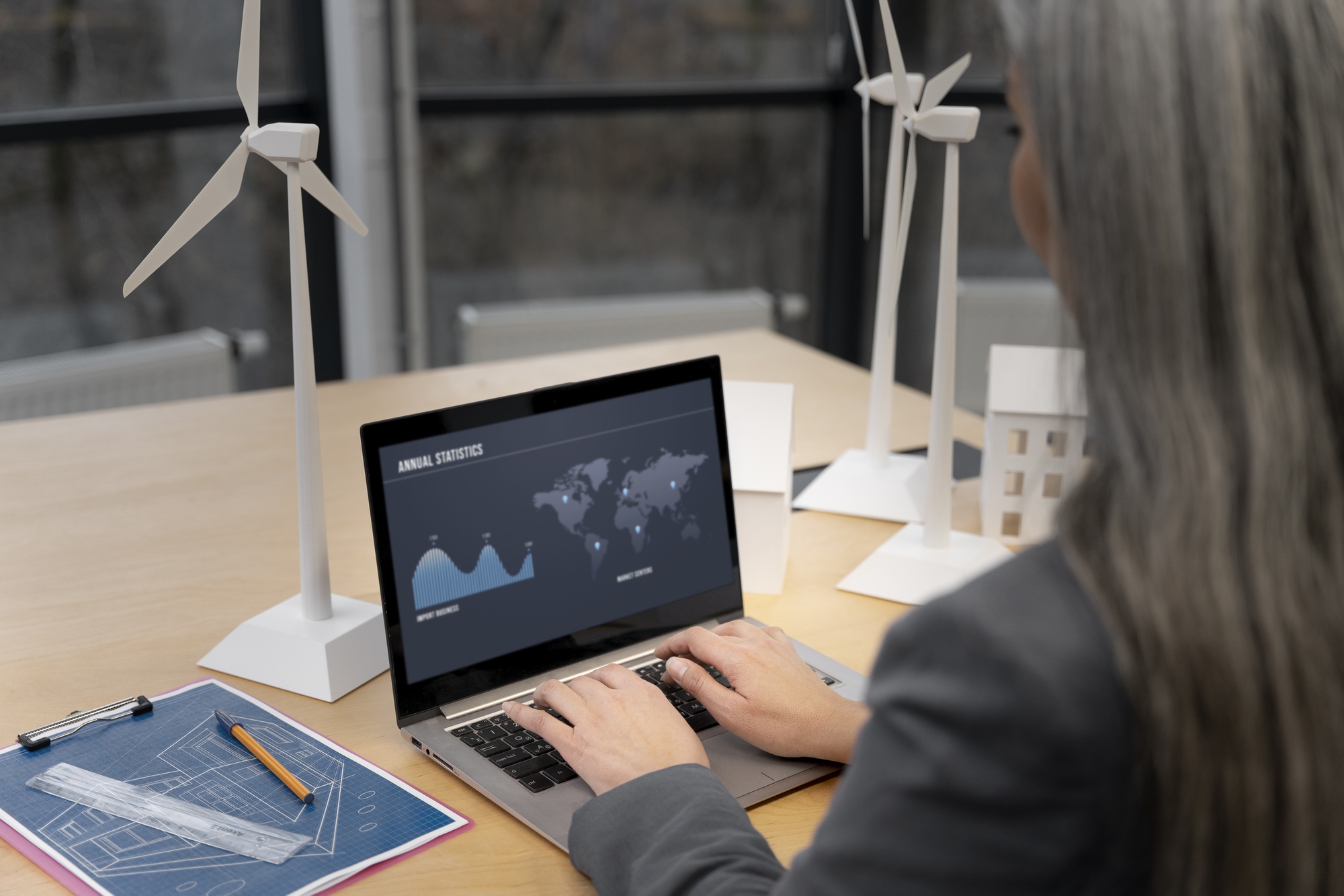 Analyst reviewing energy sector data